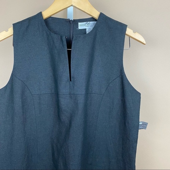 NEW Amanda Smith 100% Linen Black Shift Dress Size 8 Petite Career Modern - Picture 9 of 9
